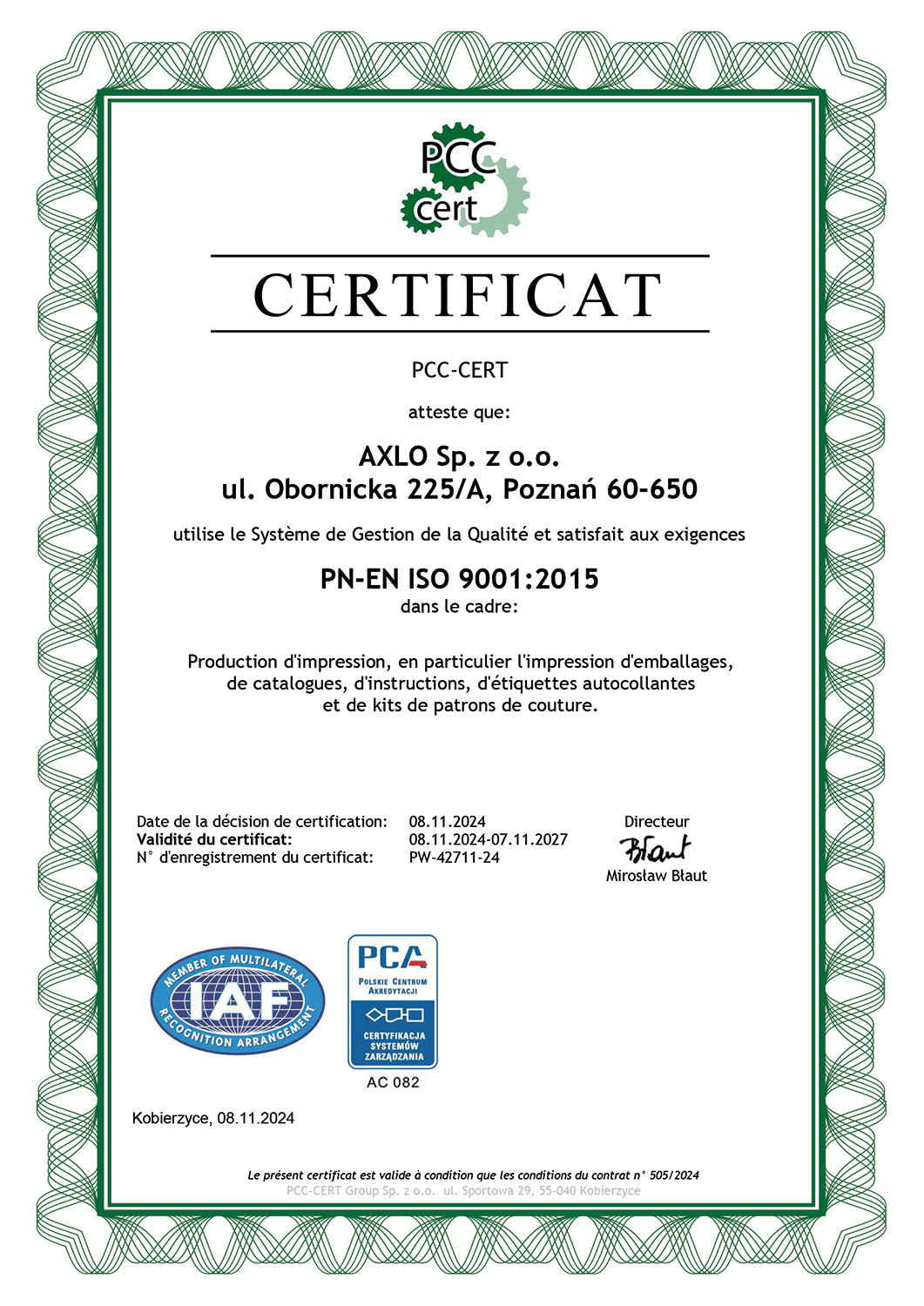 AXLO-Certyfikat-9001-AC-fr