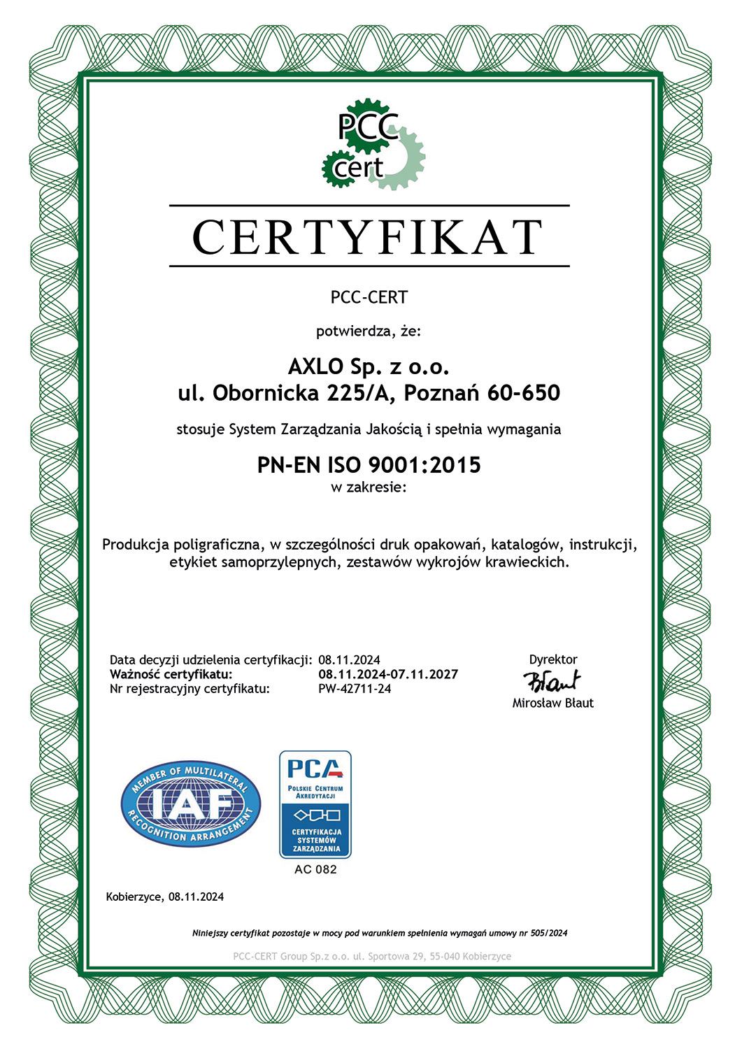 -Certyfikat ISO 9001